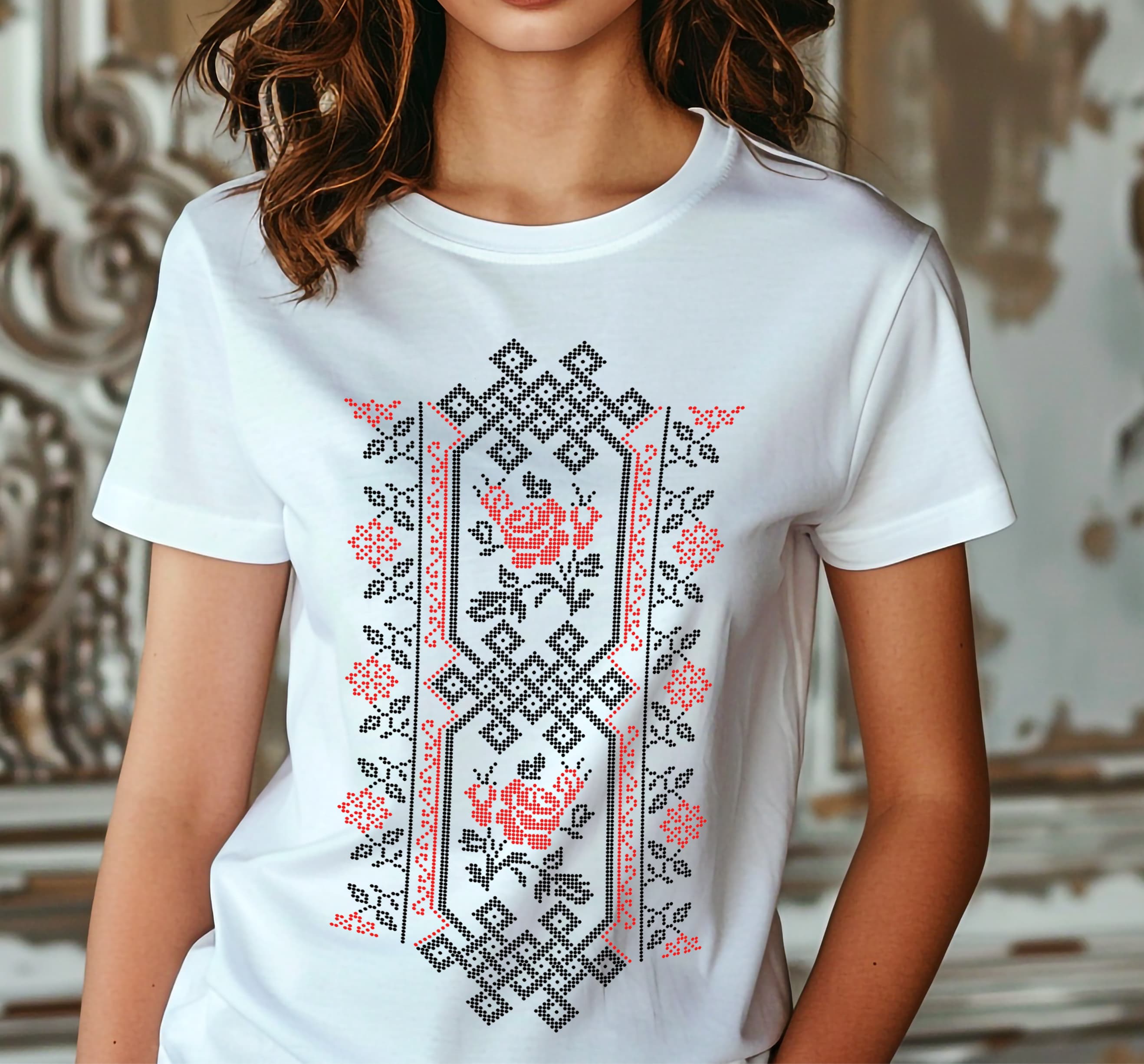 Terzo Etno ženska majica – Tradicionalni Motiv